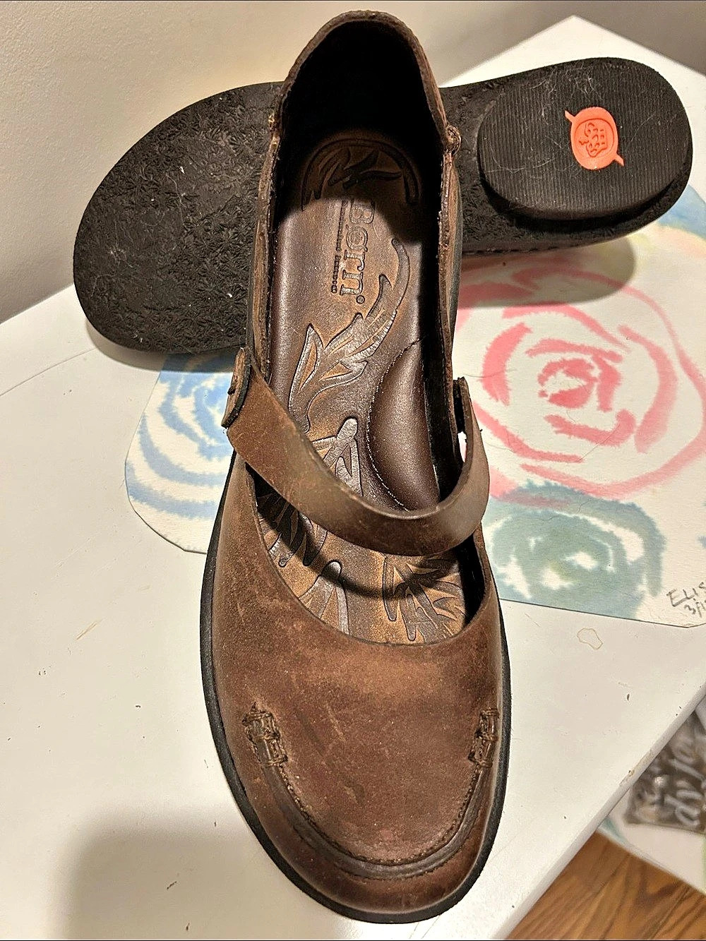 Born Leather-Strap Shoes in Brown